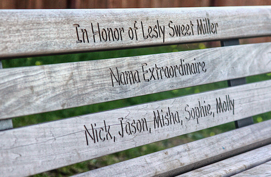 engraved bench